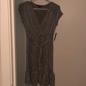 Black and white striped dress